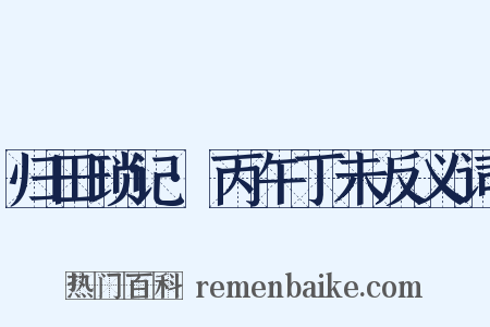 归田琐记·丙午丁未反义词是什么意思的图片